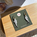 Load image into Gallery viewer, Handpainted White and Black Sardine Earrings
