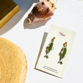 Load image into Gallery viewer, Handpainted Green and White Sardine Earrings
