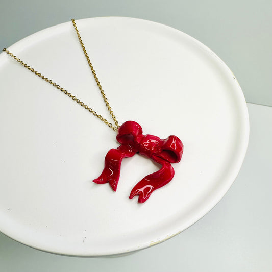 Red Bow Necklace