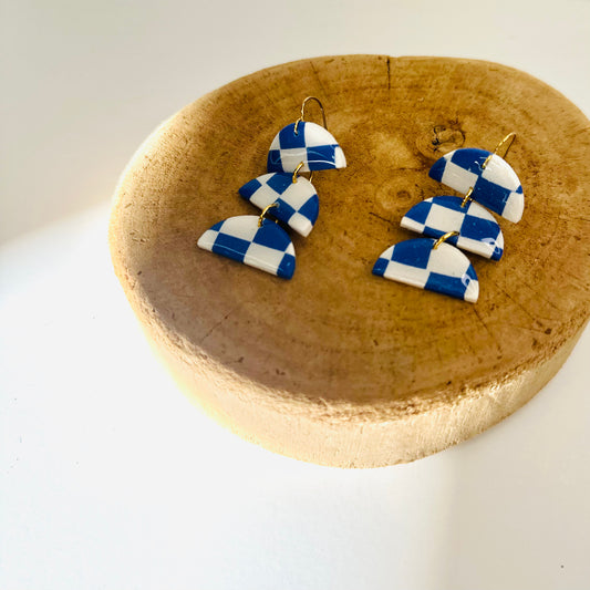 Blue Checkered Dangles