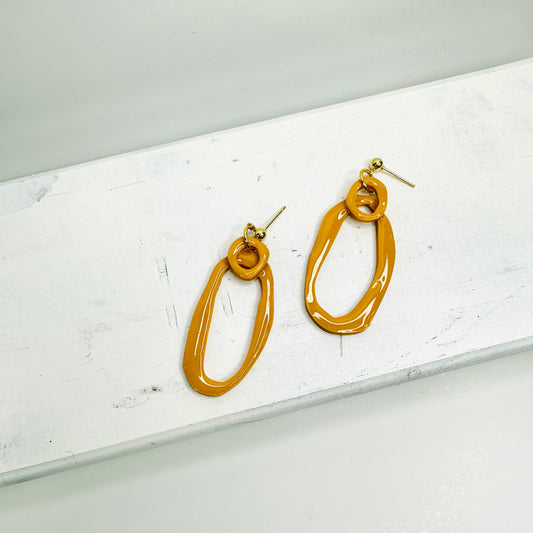 Organic Mustard Yellow Earrings