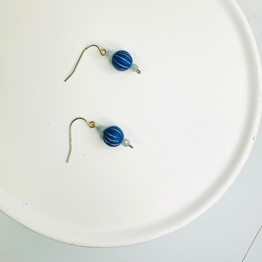 Blue Beaded Earrings