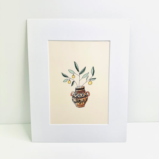 Matted Lemon Tree Print 8x10