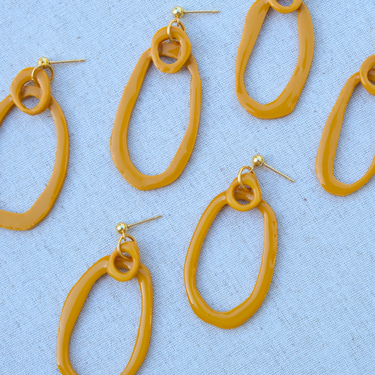 Organic Mustard Yellow Earrings